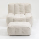 Modern Indoor Fluffy Bean Bag Chair With Memory Foam And Ottoman, Super Soft - Furniture Home Direct