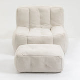 Modern Indoor Fluffy Bean Bag Chair With Memory Foam And Ottoman, Super Soft - Furniture Home Direct