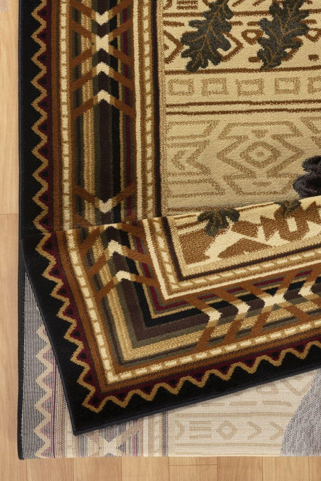 Nature's Nest - 5'3" X 7'3" Lodge Area Rug - Black - Furniture Home Direct