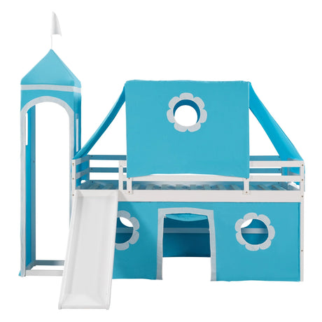 Loft Bed With Slide Tent And Tower Fun Playhouse Design - Furniture Home Direct