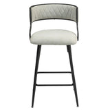 Counter Height Bar Stools With Powder Coating Base And Footrest (Set of 2) - Beige - Furniture Home Direct