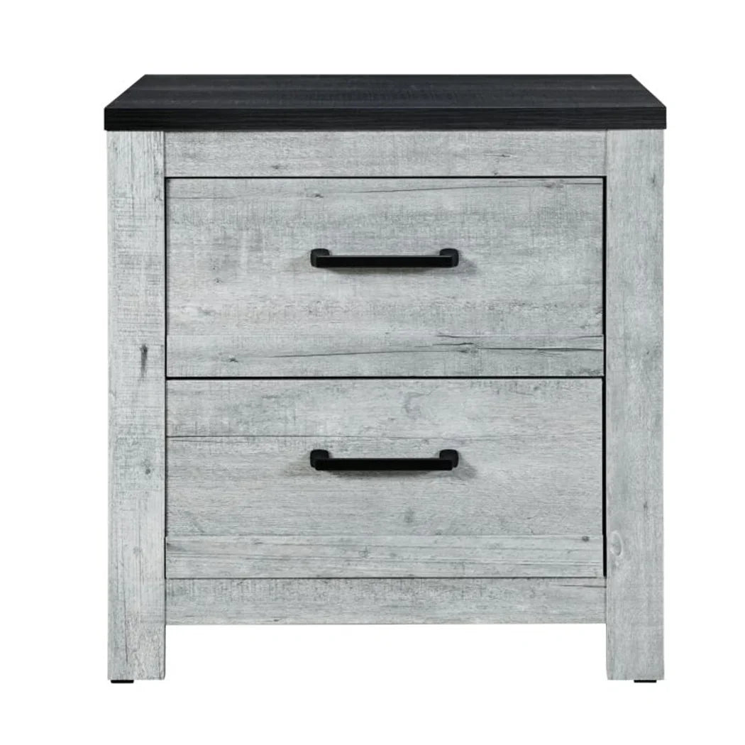 King Bedroom Set Solid Wood MDF Farmhouse Gray Wash - Furniture Home Direct