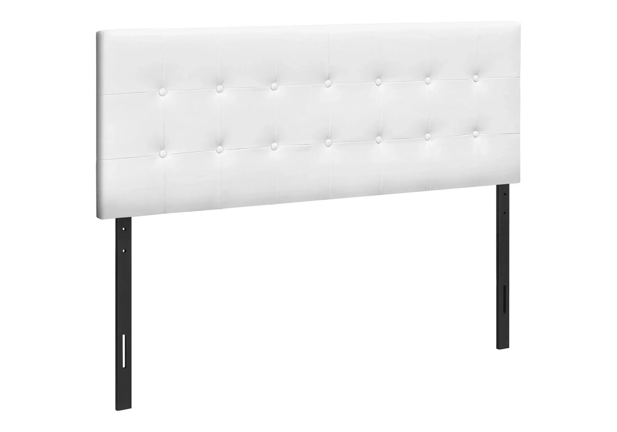 Queen Size Headboard Only Upholstered Leather Look - White - Furniture Home Direct