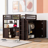 Loft Bed With Drawers, Desk, And Wardrobe - Furniture Home Direct