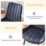 Dining Chairs With PU Leather Upholstery Metal Legs Black - Furniture Home Direct
