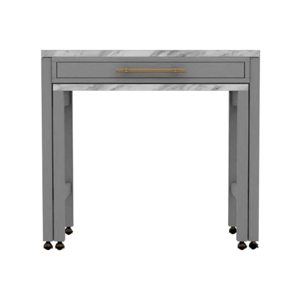 Counter Height Dining Island Set With Storage Stools Beige - Furniture Home Direct