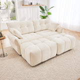 Sofa Set With Ottoman And Pillows, Textured, High Resilience Cushions - Furniture Home Direct