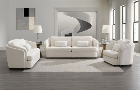 Mariko - 3 Piece Living Room Set Sofa Loveseat Chair - Beige - Furniture Home Direct