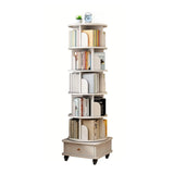 Rotating Bookshelf With Wheels And Drawer, 360° Spinning Design, Space Saving Storage - Furniture Home Direct