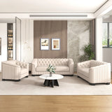 Upholstered 3 Piece Sofa Set With Legs - Furniture Home Direct