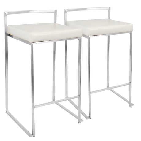 Fuji - Contemporary, Stackable Elegant Counter Stool (Set of 2) - Furniture Home Direct
