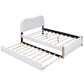 Upholstered Platform Bed With Wood Supporting Feet And Trundle - Furniture Home Direct