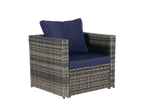 6 Piece Patio Wicker Set With Glass Table - Furniture Home Direct