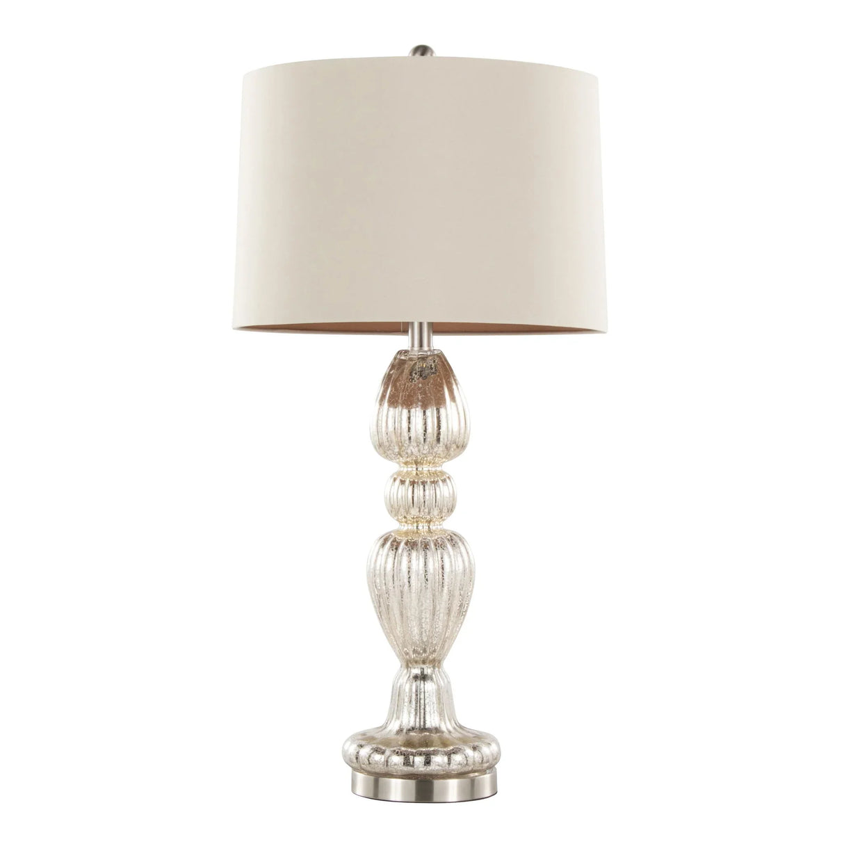 Spade - Contemporary Table Lamp (Set of 2) - Mercury / Nickel / Natural - Furniture Home Direct