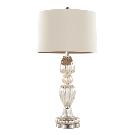 Spade - Contemporary Table Lamp (Set of 2) - Mercury / Nickel / Natural - Furniture Home Direct