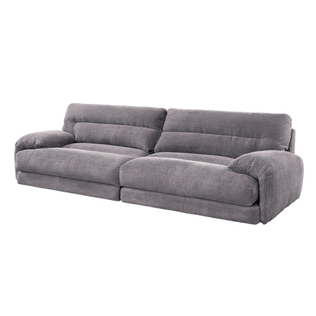 Cadenza - Corduroy 2 Piece Living Room Set - Gray - Furniture Home Direct
