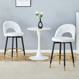 Upholstered Rotatable Bar Chair With Metal Legs For Dining Room - Furniture Home Direct