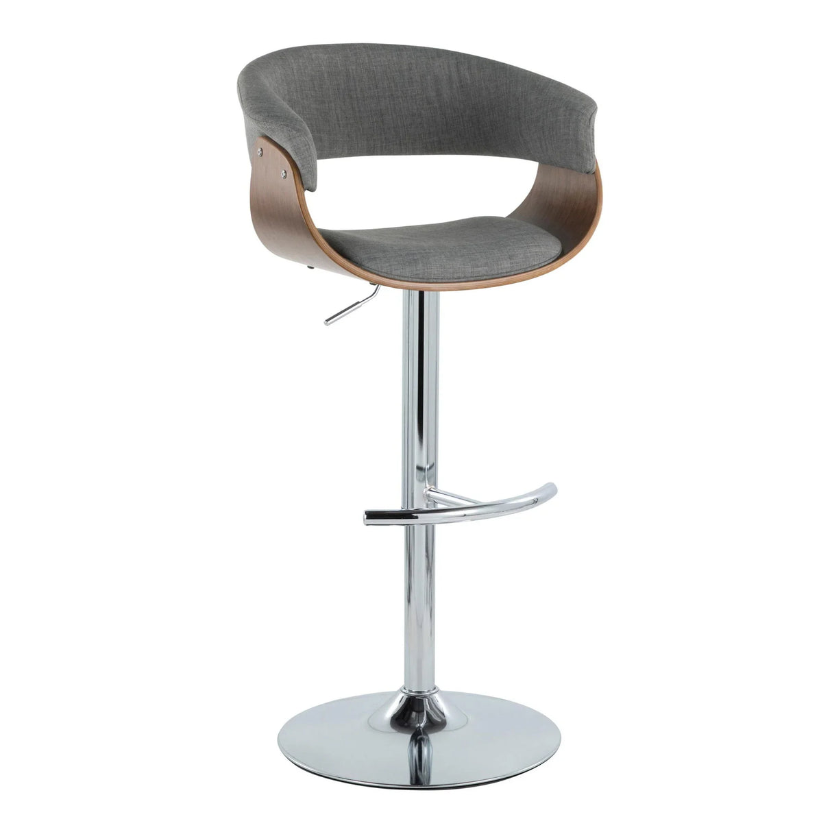 Vintage Mod - Mid Century Modern Adjustable Height Barstool With Swivel With Rounded T Footrest (Set of 2) - Furniture Home Direct