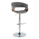 Vintage Mod - Mid Century Modern Adjustable Height Barstool With Swivel With Rounded T Footrest (Set of 2) - Furniture Home Direct