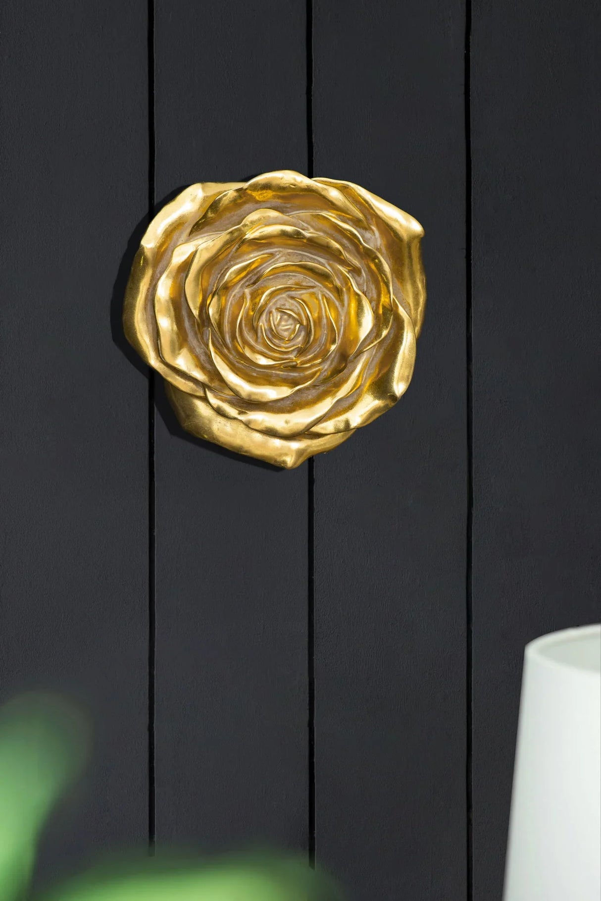 Rose Hanging Wall Accents (Set of 2) - Gold - Furniture Home Direct