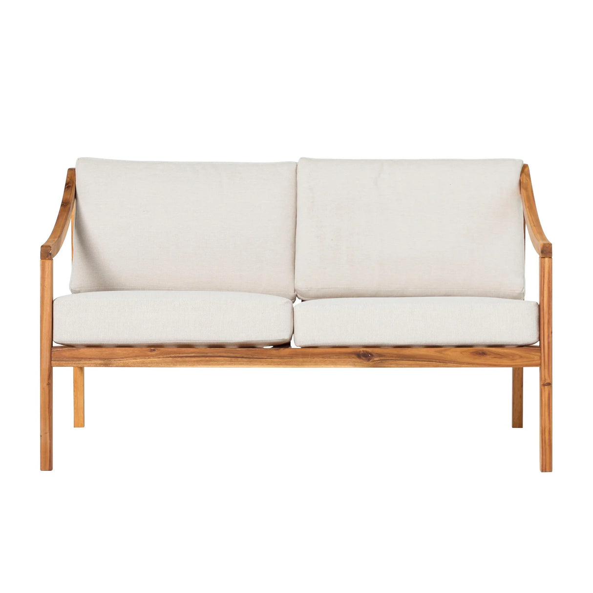 Modern Curved Arm Upholstered Outdoor Loveseat - Furniture Home Direct