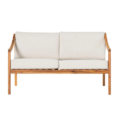 Modern Curved Arm Upholstered Outdoor Loveseat - Furniture Home Direct