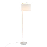 Fran - Contemporary Floor Lamp - Gold / White - Furniture Home Direct