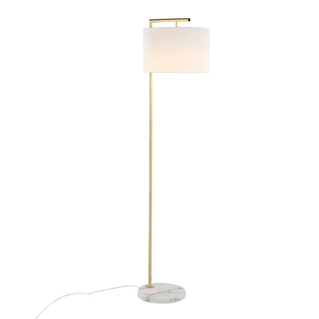 Fran - Contemporary Floor Lamp - Gold / White - Furniture Home Direct