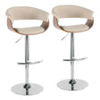 Vintage Mod - Mid Century Modern Adjustable Height Barstool With Swivel With Rounded T Footrest (Set of 2) - Furniture Home Direct