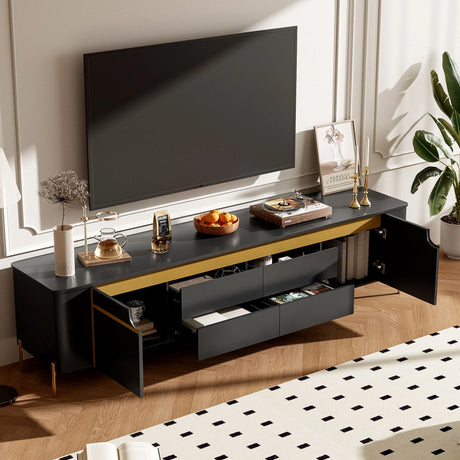 TV Stand For TVs Up To 80" With 4 Drawers And 2 Spacious Cabinets - Furniture Home Direct