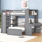Loft Bed With A Twin Size Standalone Bed, Shelves, Desk, And Wardrobe - Furniture Home Direct