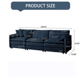 Modern Chenille Oversized Deep Seat Sectional Sofa With Pillows - Furniture Home Direct