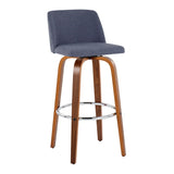 Toriano - Mid Century Modern Fixed Height, Barstool With Swivel With Round Footrest (Set of 2) - Furniture Home Direct