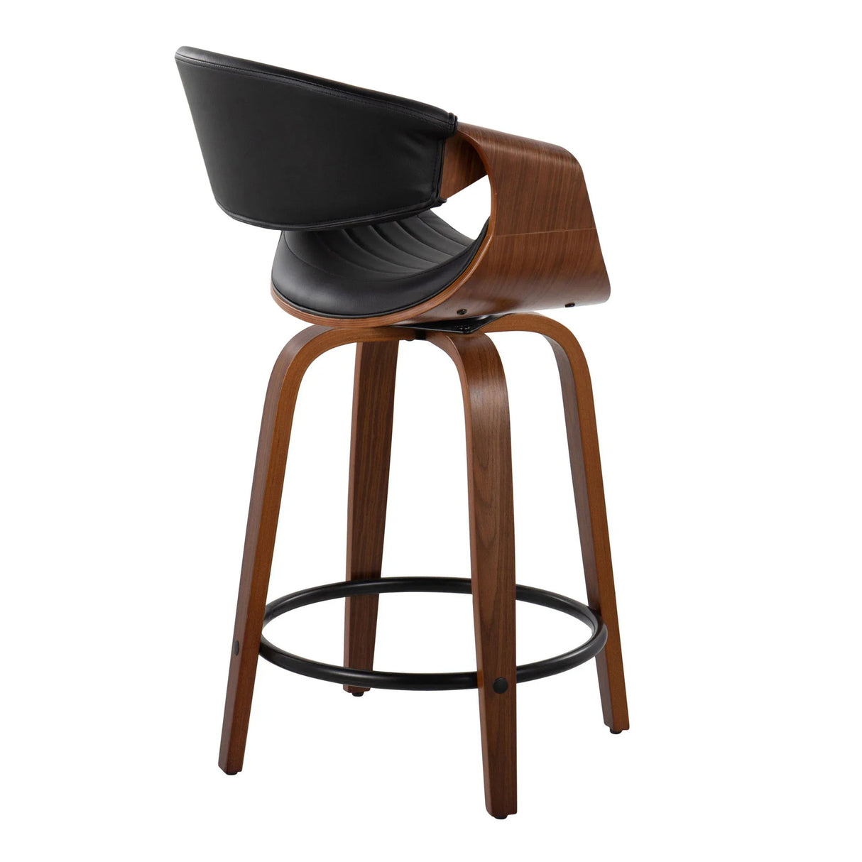 Symphony - Mid Century Modern Fixed Height Counter Stool With Swivel With Round Footrest (Set of 2) - Furniture Home Direct