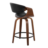 Symphony - Mid Century Modern Fixed Height Counter Stool With Swivel With Round Footrest (Set of 2) - Furniture Home Direct