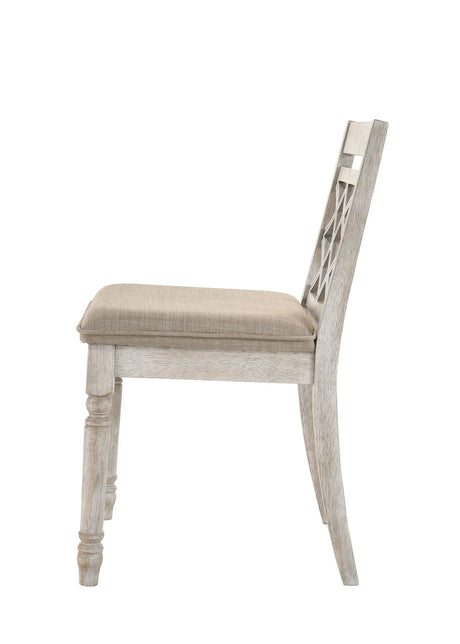 Havanna - Wide Contemporary Fabric Chair With Cushion (Set of 2) - Off White - Furniture Home Direct