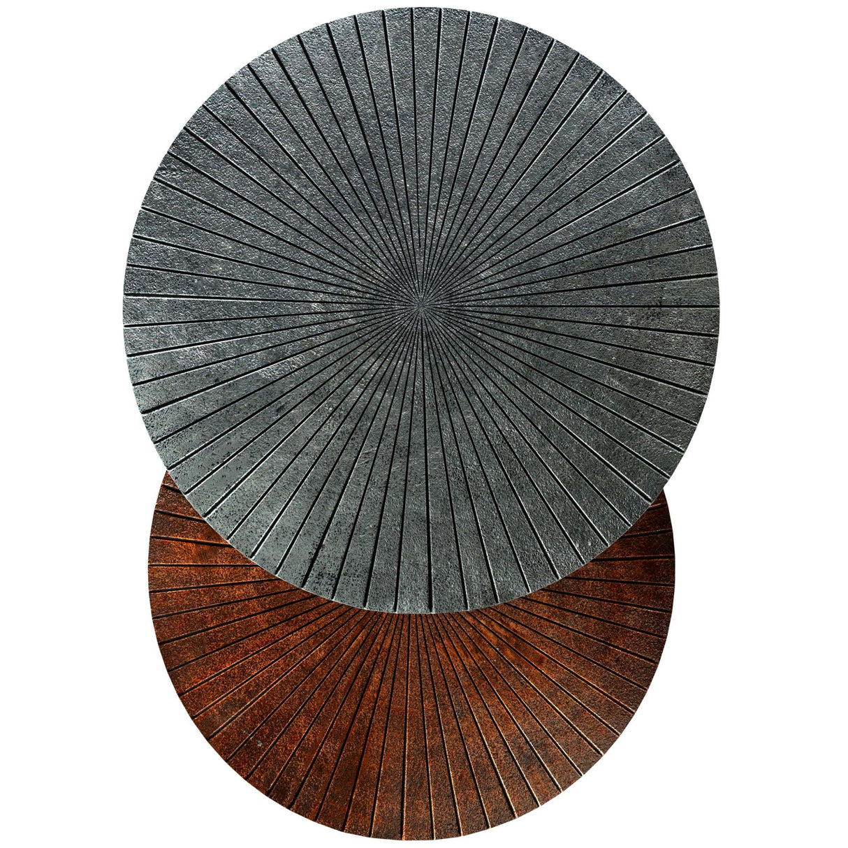 Drake - 2 Piece Nesting Table - Antique Nickel / Antique Copper - Furniture Home Direct
