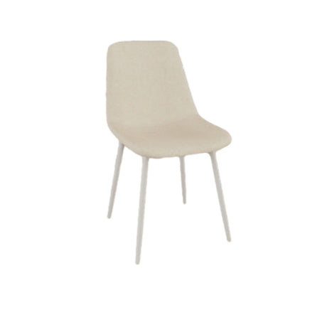 Modern Kitchen Dining Chairs (Set of 4) With Linen Padding And Sturdy Metal Legs - Beige - Furniture Home Direct