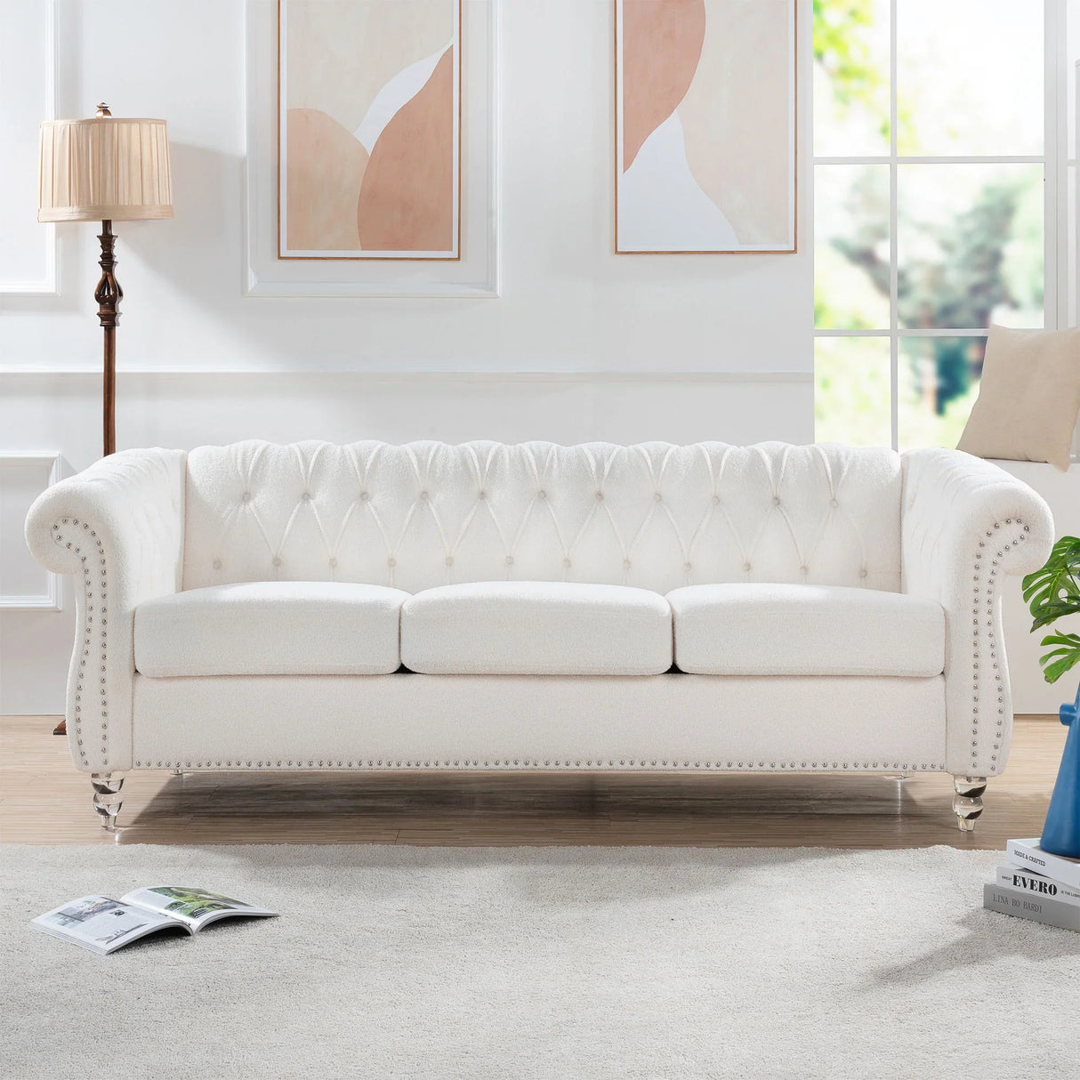 Rolled Arm Chesterfield 3 Seater Sofa - Furniture Home Direct