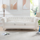 Rolled Arm Chesterfield 3 Seater Sofa - Furniture Home Direct