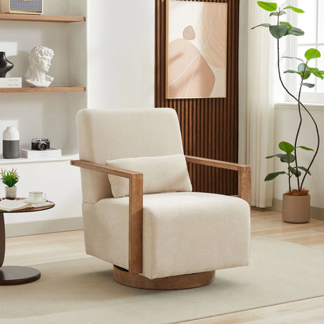 Swivel Modern Upholstered Accent Chair With Armrests - Furniture Home Direct