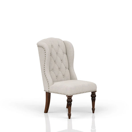 Upholstered Wing Host Chair - Light Gray - Furniture Home Direct