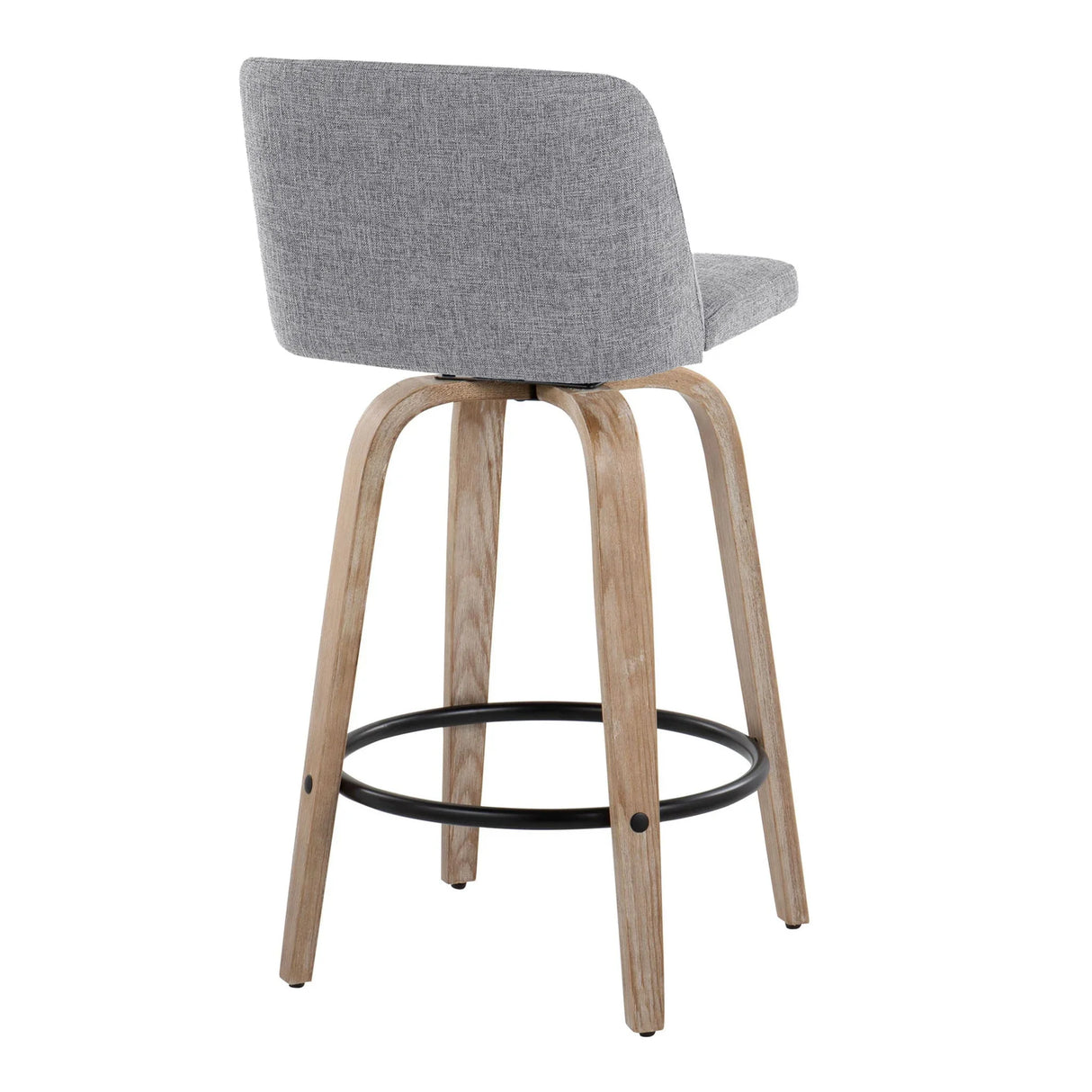 Toriano - Contemporary Fixed-Height Counter Stool & Swivel With Round Footrest (Set of 2) - Furniture Home Direct