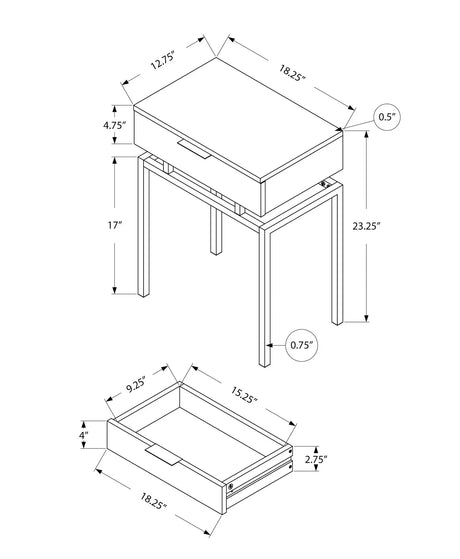 Spacious Table Top Accent Side Table, Storage Drawer, Contemporary & Modern - Furniture Home Direct