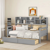Daybed, Slat Support, With Bedside Shelves And 2 Drawers - Furniture Home Direct