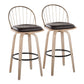 Riley - Industrial / Urban Fixed Height Barstool With Swivel With Removable Cushion (Set of 2) - Furniture Home Direct