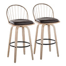 Riley - Industrial / Urban Fixed Height Barstool With Swivel With Removable Cushion (Set of 2) - Furniture Home Direct