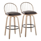 Riley - Industrial / Urban Fixed Height Barstool With Swivel With Removable Cushion (Set of 2) - Furniture Home Direct