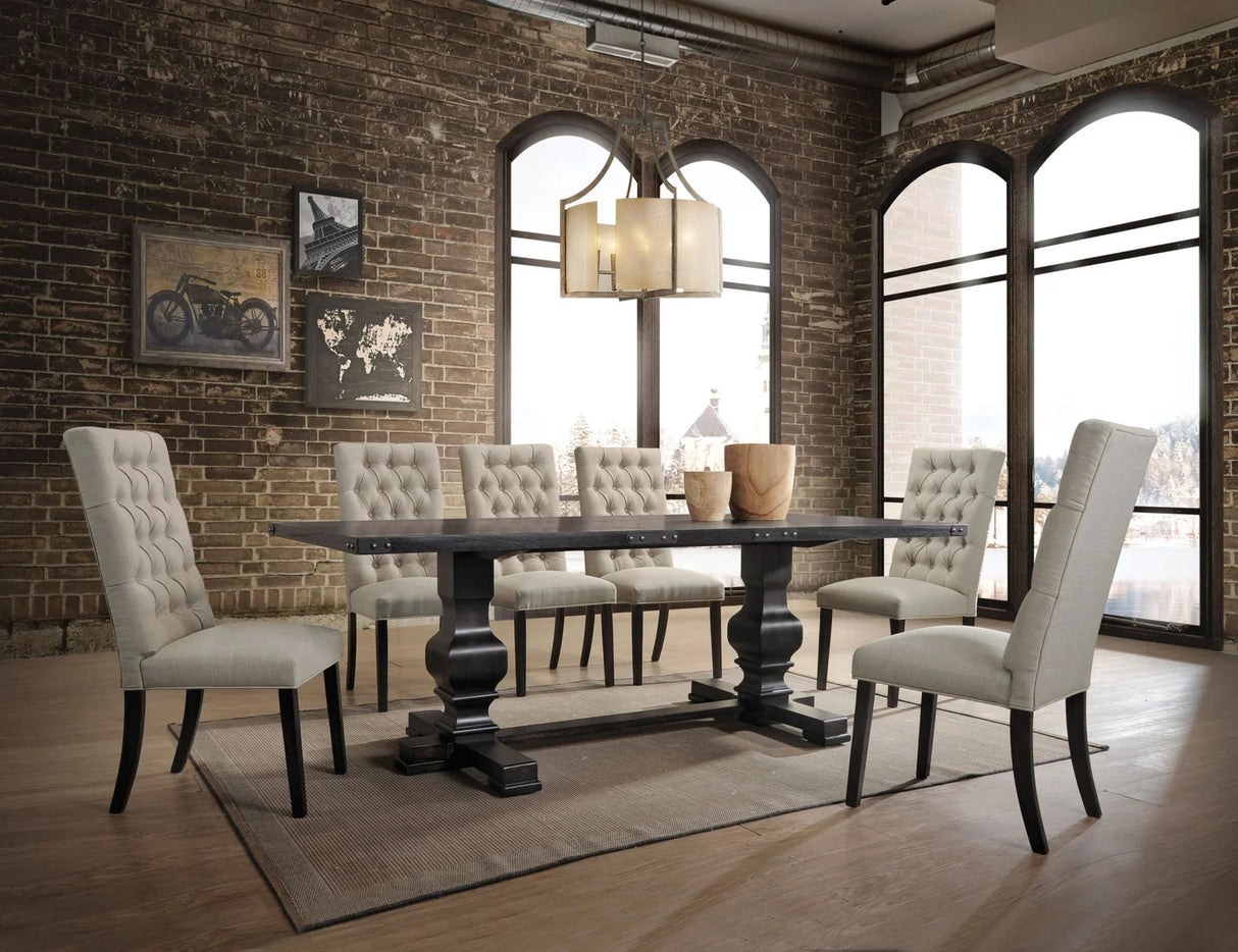 Morland - 7 Pieces Dining Room Set - Black - Furniture Home Direct