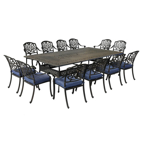 Rectangular Metal Dining Set With Cushions - Furniture Home Direct